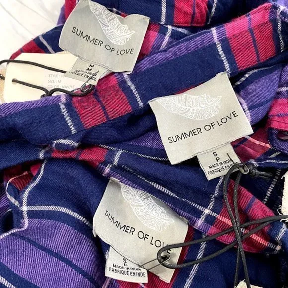 Summer Of Love Jett Check 100% Cotton Plaid Shirt - Picture 16 of 16